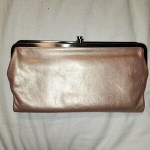 HOBO Metallic Rose Gold Frame Clutch Wallet